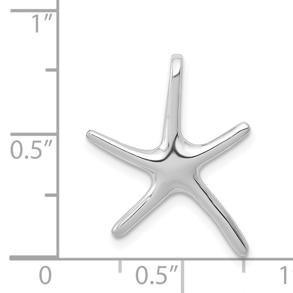 14K White Gold Starfish Chain Slide