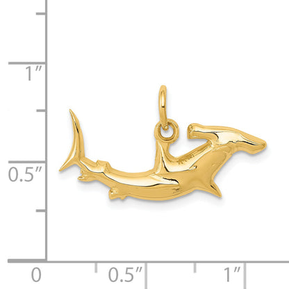 14K Yellow Gold Hammerhead Shark Charm