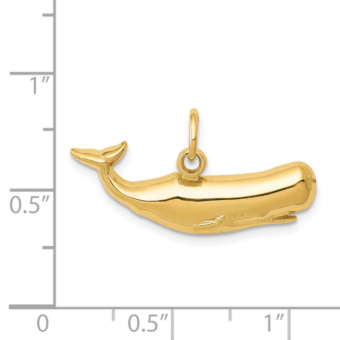 14K Yellow Gold Sperm Whale Charm