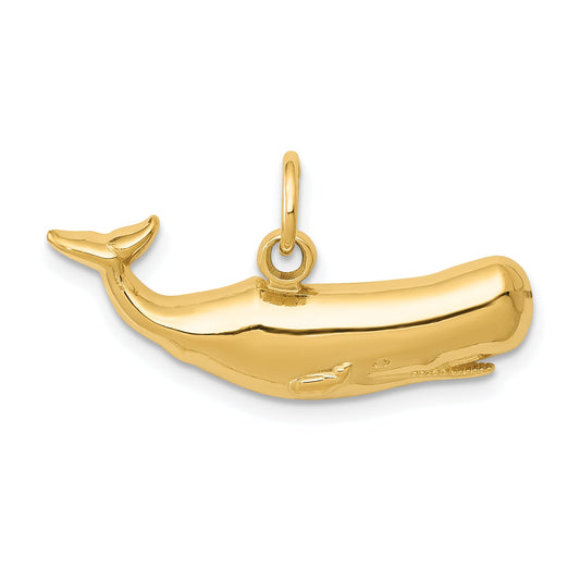 14K Yellow Gold Sperm Whale Charm