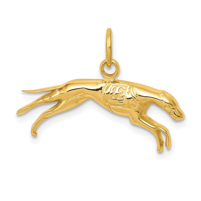 14K Yellow Gold Greyhound Charm