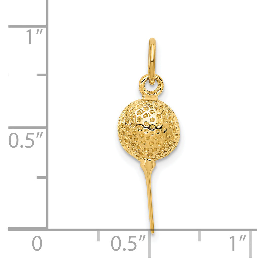 14K Yellow Gold Golf Ball Charm
