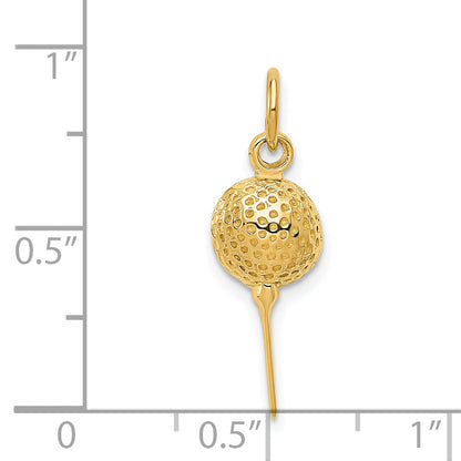 14K Yellow Gold Golf Ball Charm