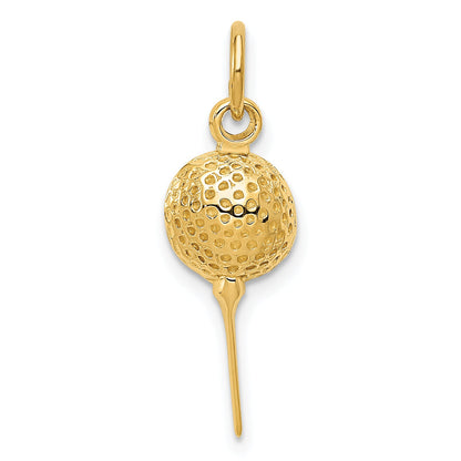 14K Yellow Gold Golf Ball Charm