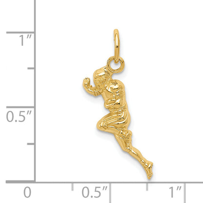 14K Yellow Gold Football Player Charm