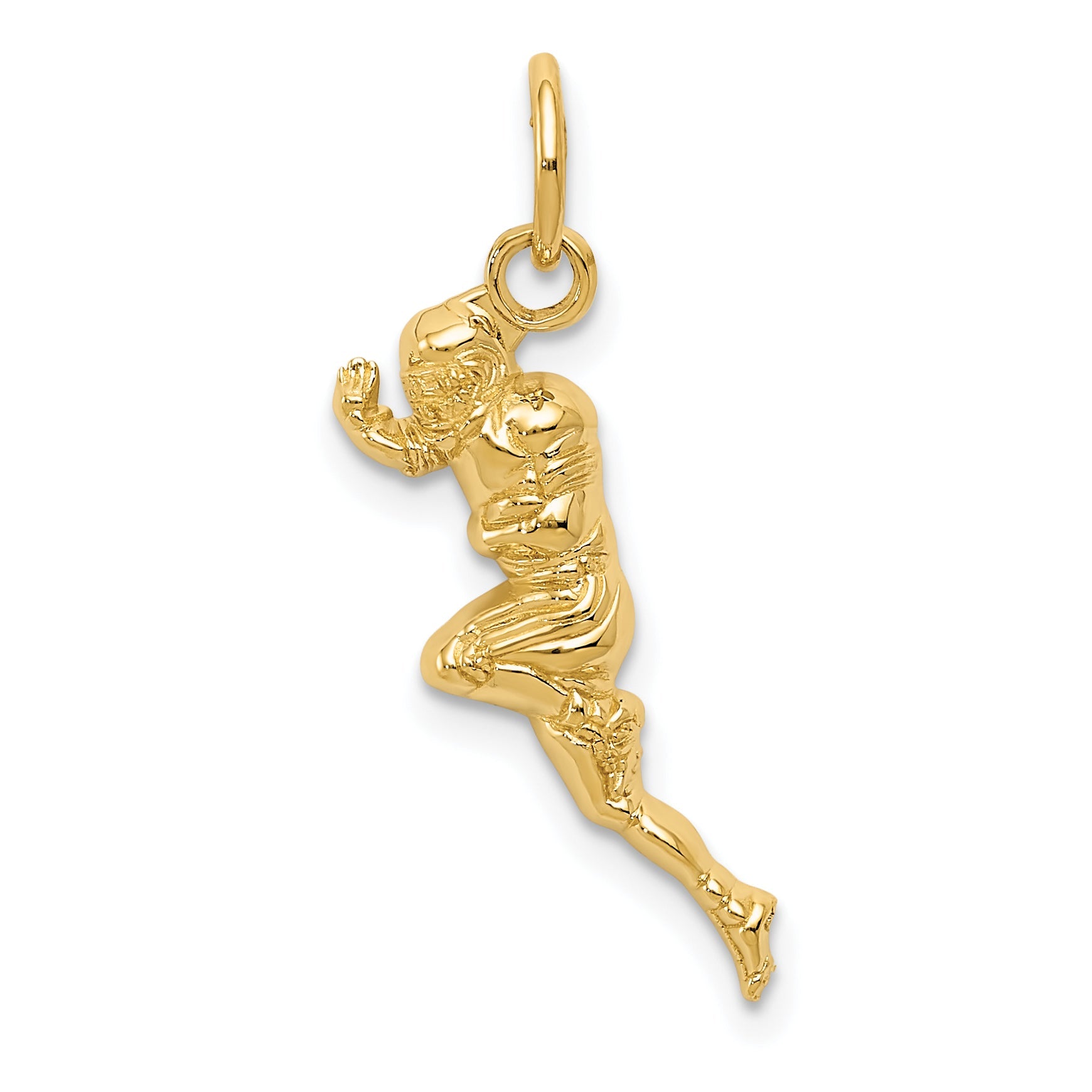 14K Yellow Gold Football Player Charm