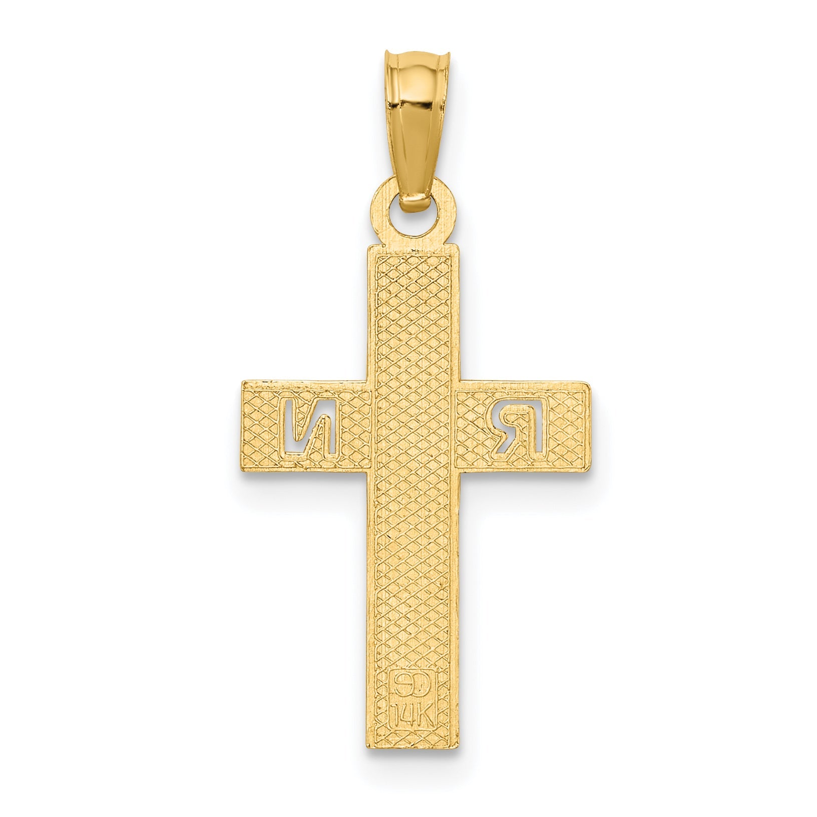 14K Yellow Gold Rn Cross Charm