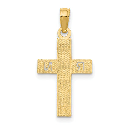 14K Yellow Gold Rn Cross Charm