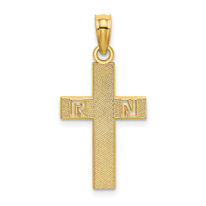 14K Yellow Gold Rn Cross Charm