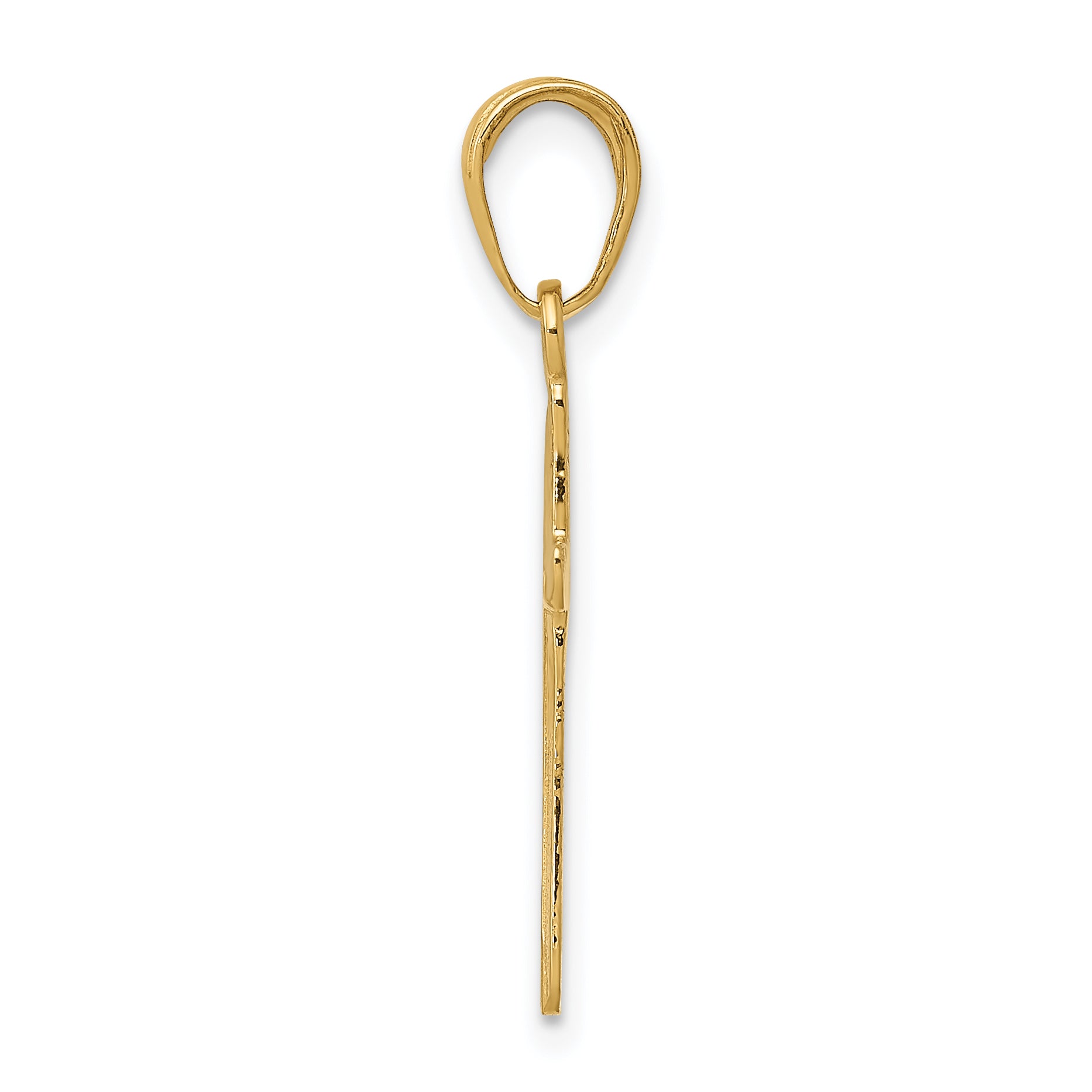 14K Yellow Gold Polished Cross Pendant