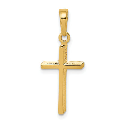 14K Yellow Gold Polished Cross Pendant
