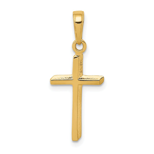14K Yellow Gold Polished Cross Pendant