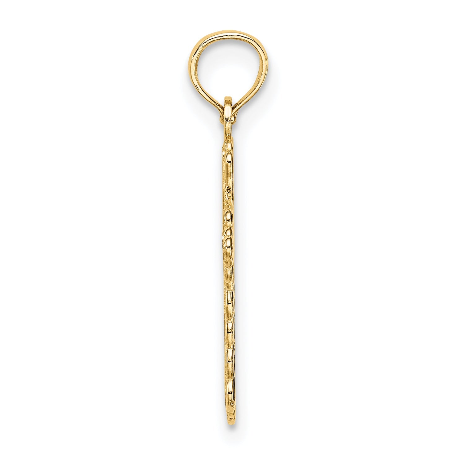 14K Yellow Gold Budded Cross Charm