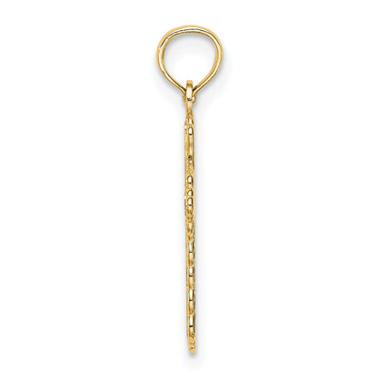 14K Yellow Gold Budded Cross Charm
