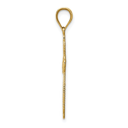 14K Yellow Gold Budded Cross Pendant