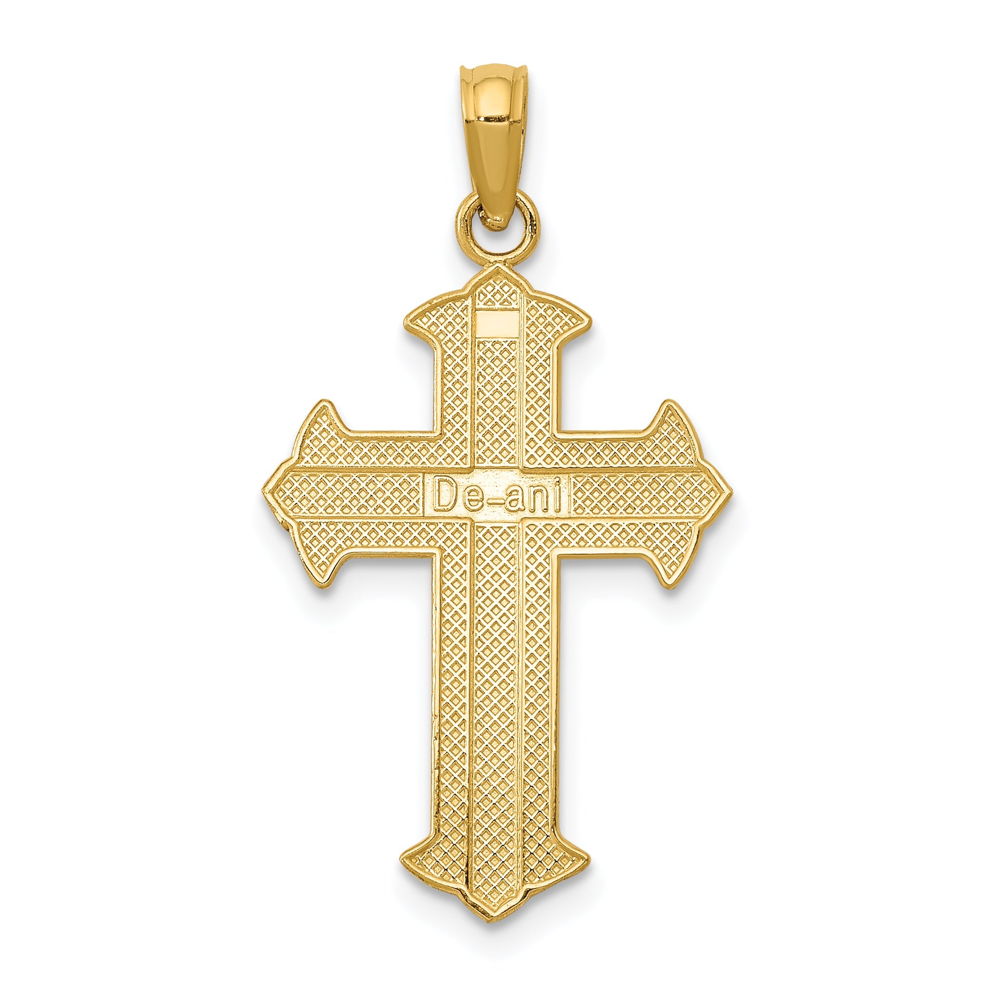 14K Yellow Gold Passion Cross Pendant