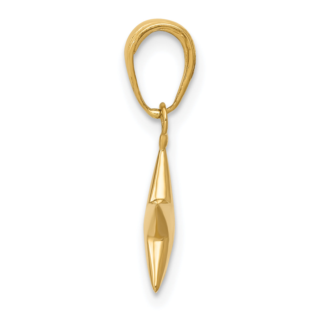14K Yellow Gold Small Polished 3-D Star Charm