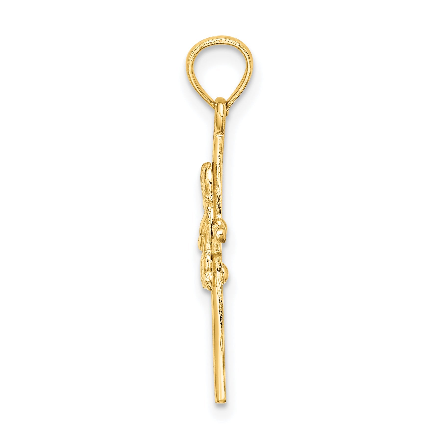 14K Yellow Gold Praying Boy Cross Charm