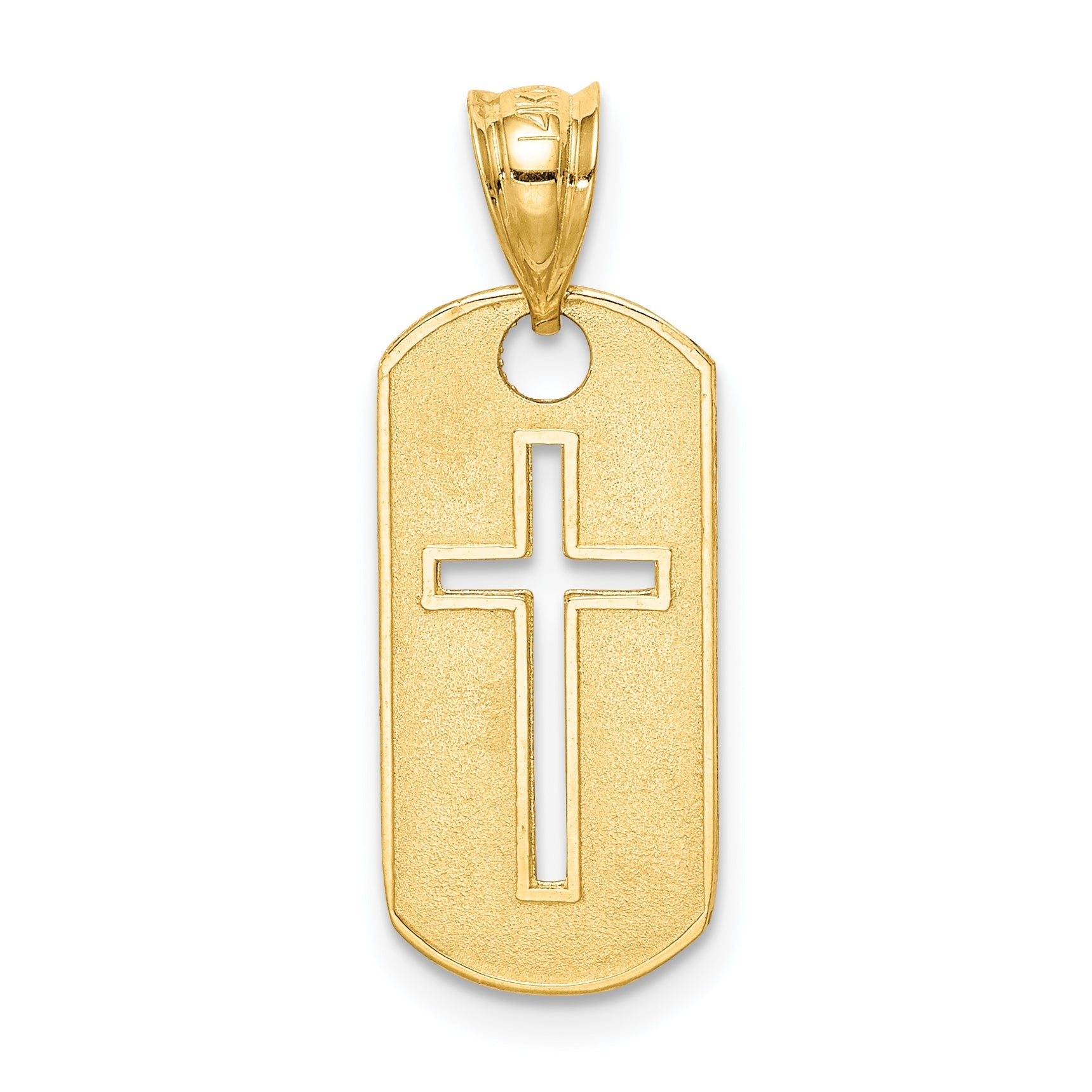 14K Yellow Gold Polished Cross Cut-Out Pendant
