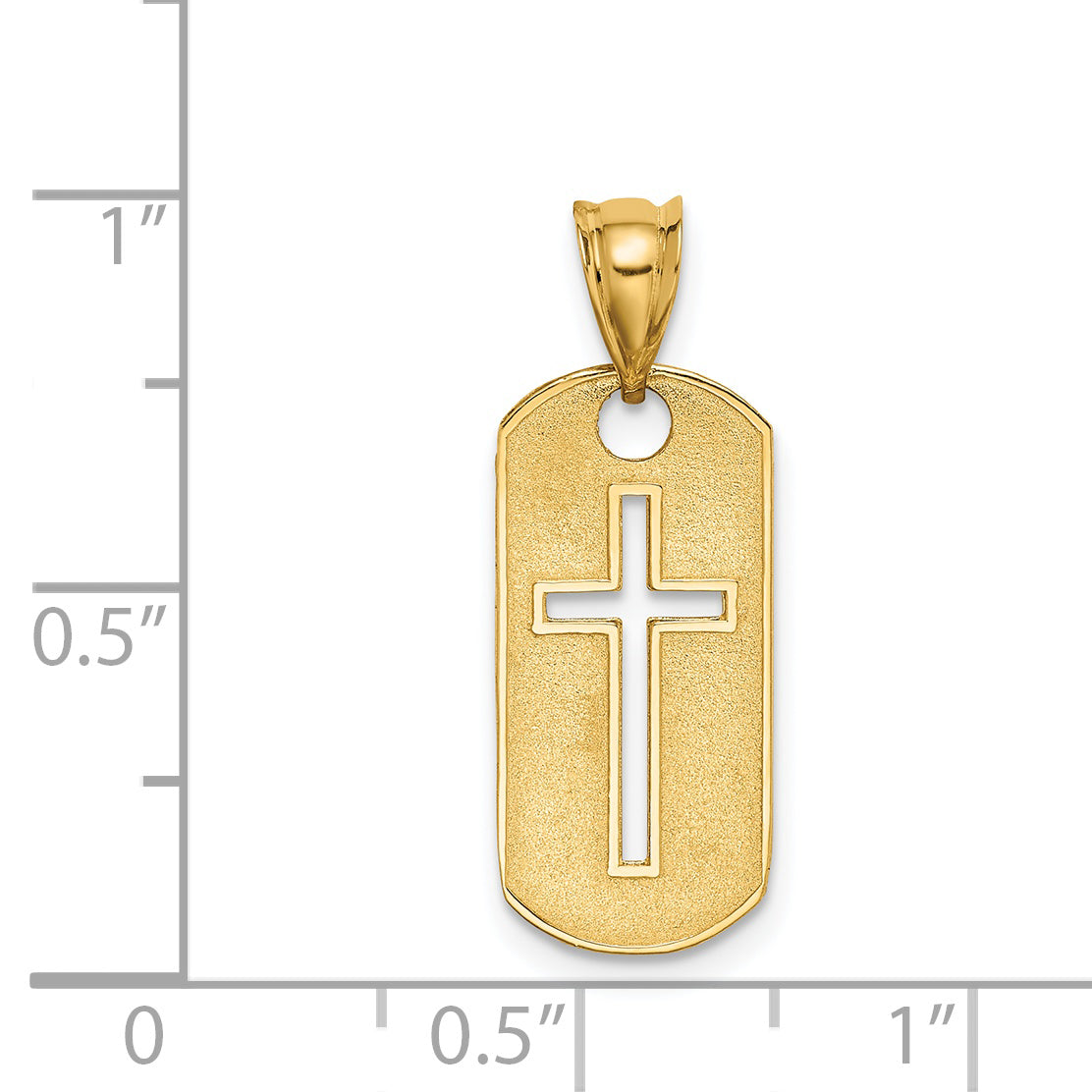 14K Yellow Gold Polished Cross Cut-Out Pendant