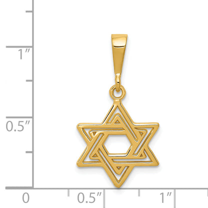 14K Yellow Gold Star Of David Charm