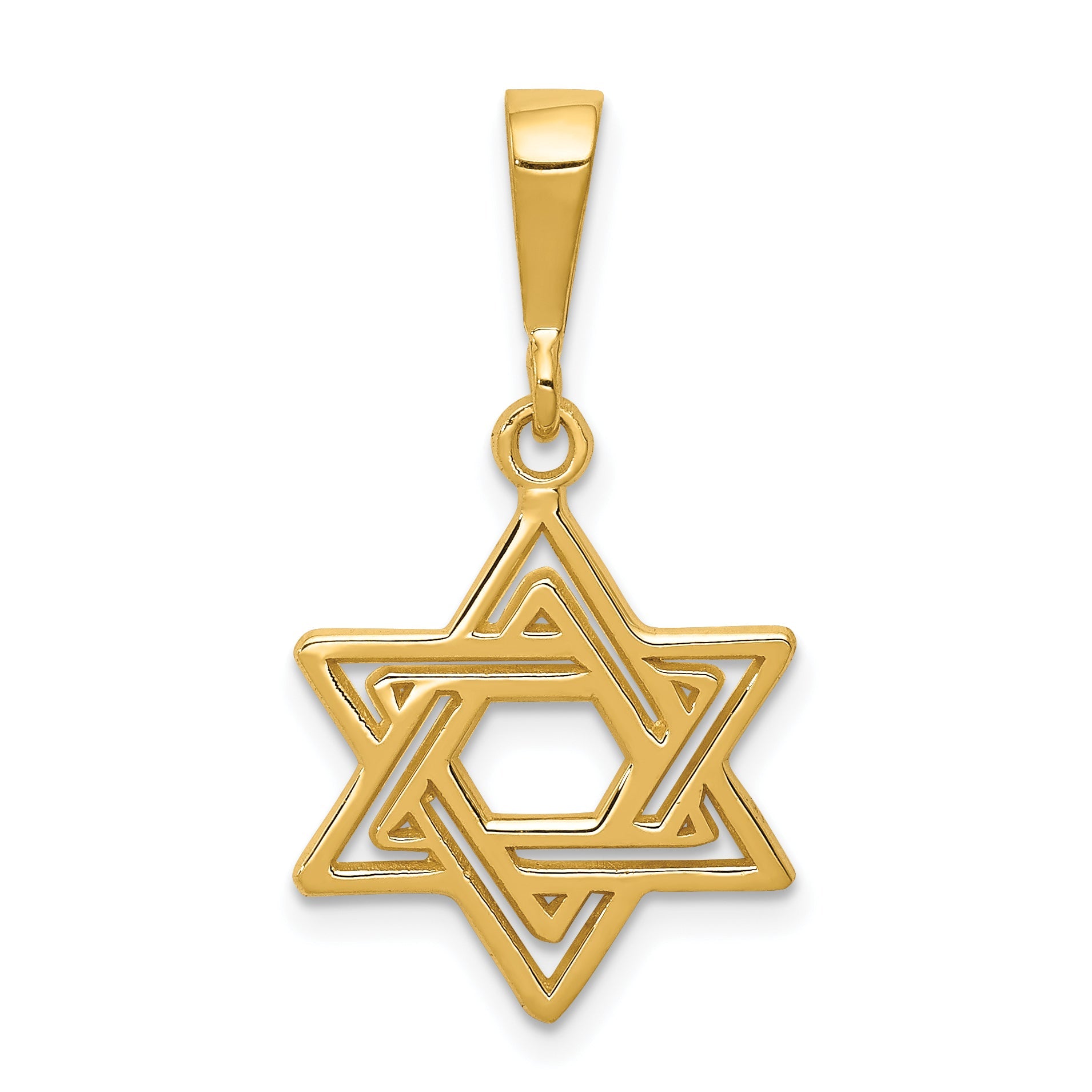 14K Yellow Gold Star Of David Charm
