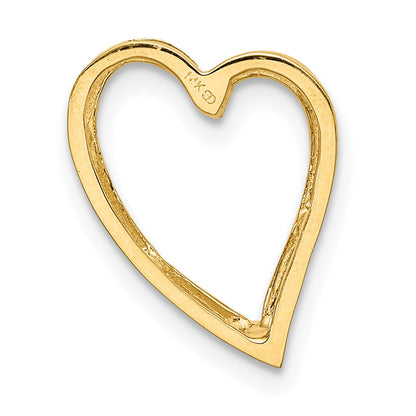 14K Yellow Gold Polished Heart Chain Slide