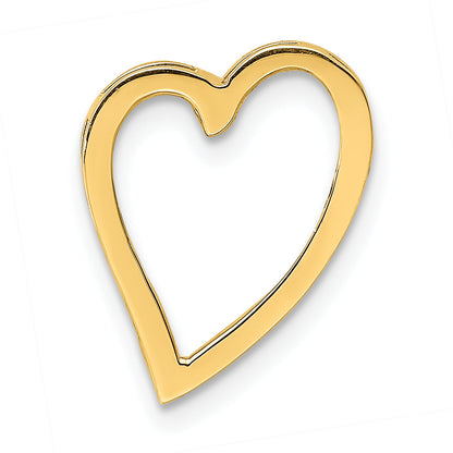 14K Yellow Gold Polished Heart Chain Slide