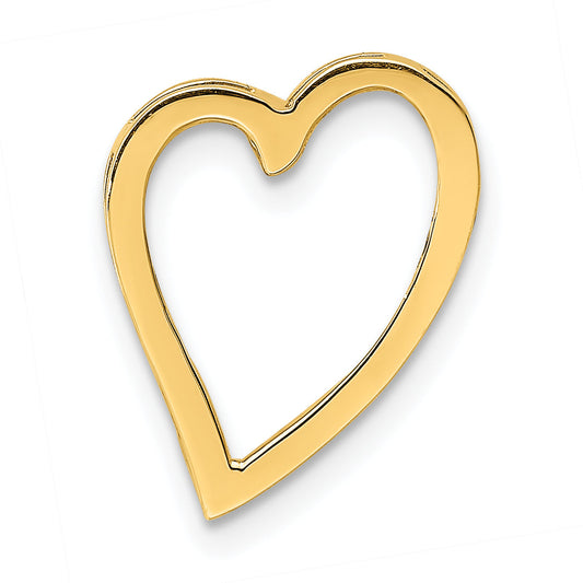 14K Yellow Gold Polished Heart Chain Slide
