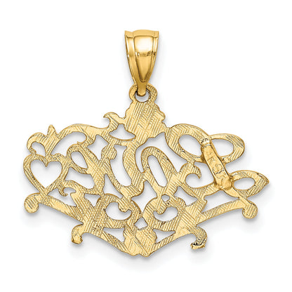 14K Yellow Gold Love With Heart Charm