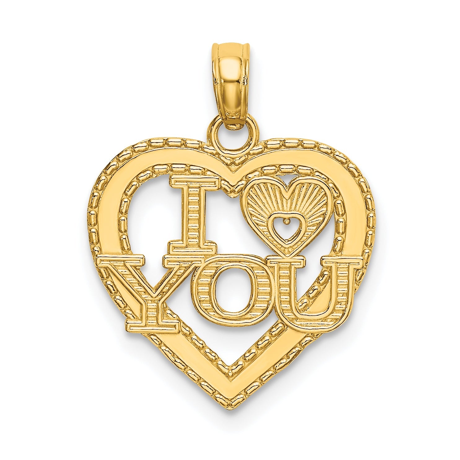 14K Yellow Gold I Heart You Charm