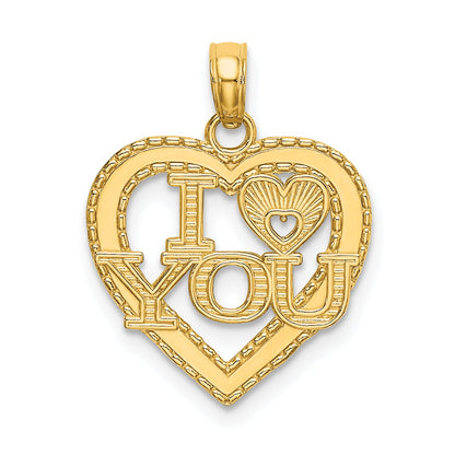 14K Yellow Gold I Heart You Charm
