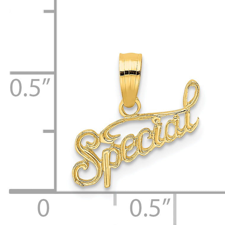 14K Yellow Gold Polished And Textured Special Charm