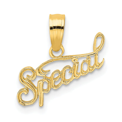 14K Yellow Gold Polished And Textured Special Charm
