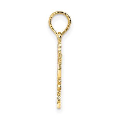 14K Yellow Gold He Loves Me Heart Charm