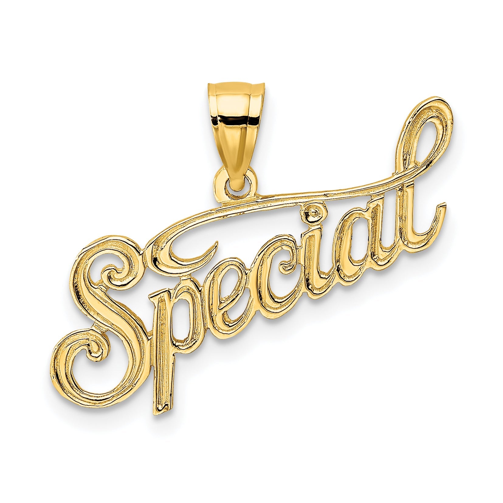 14K Yellow Gold Polished And Textured Special Charm