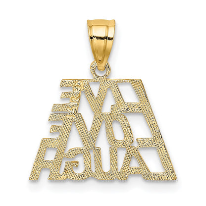 14K Yellow Gold Live Laugh Love Charm