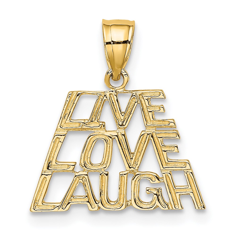 14K Yellow Gold Live Laugh Love Charm