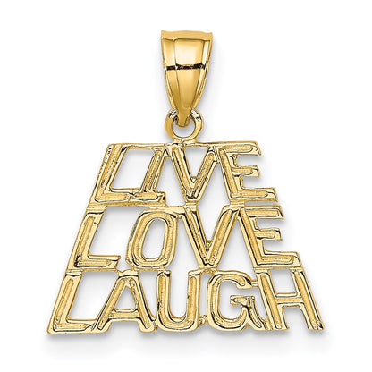 14K Yellow Gold Live Laugh Love Charm