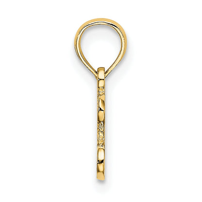 14K Yellow Gold Polished / Textured I Love Charm