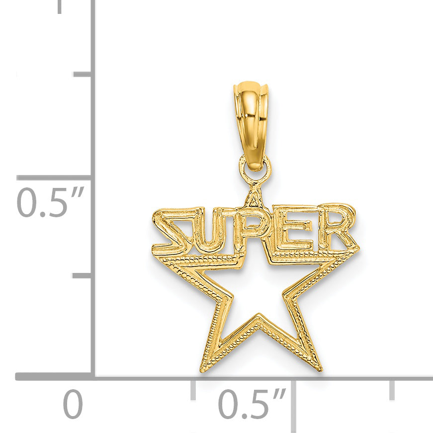 14K Yellow Gold Super Star Charm