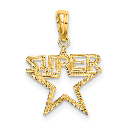 14K Yellow Gold Super Star Charm