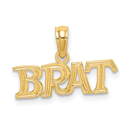 14K Yellow Gold Polished Brat Charm