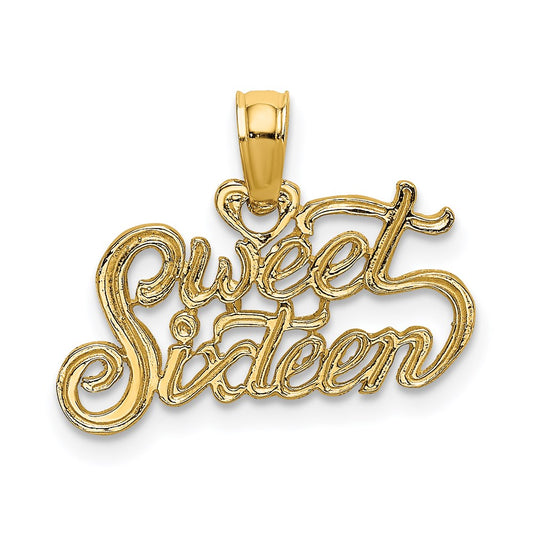 14K Yellow Gold Sweet Sixteen Charm