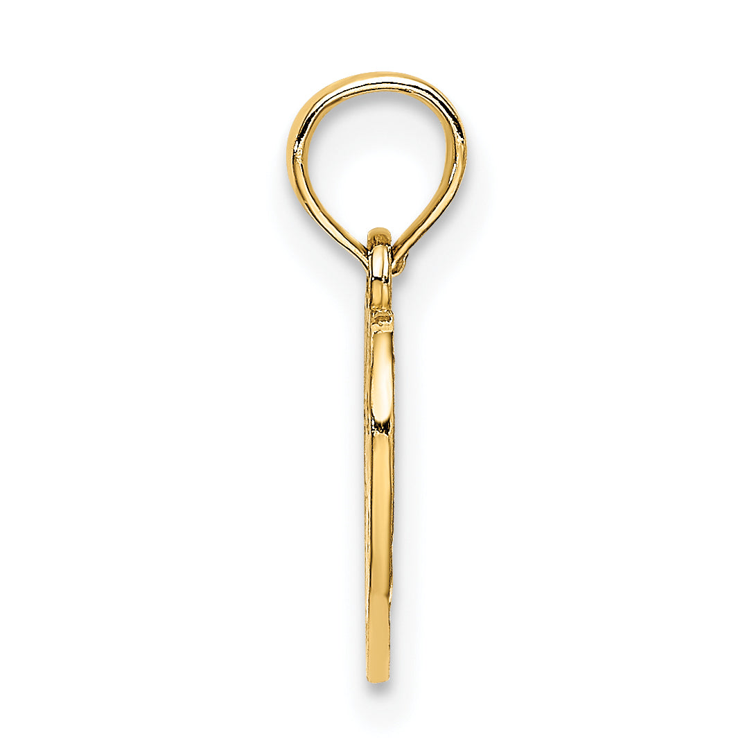 14K Yellow Gold Sweet 16 In Heart Charm