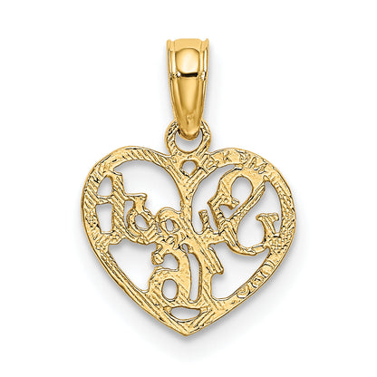 14K Yellow Gold Sweet 16 In Heart Charm
