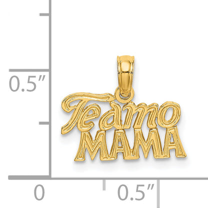 14K Yellow Gold Te Amo Mama Charm