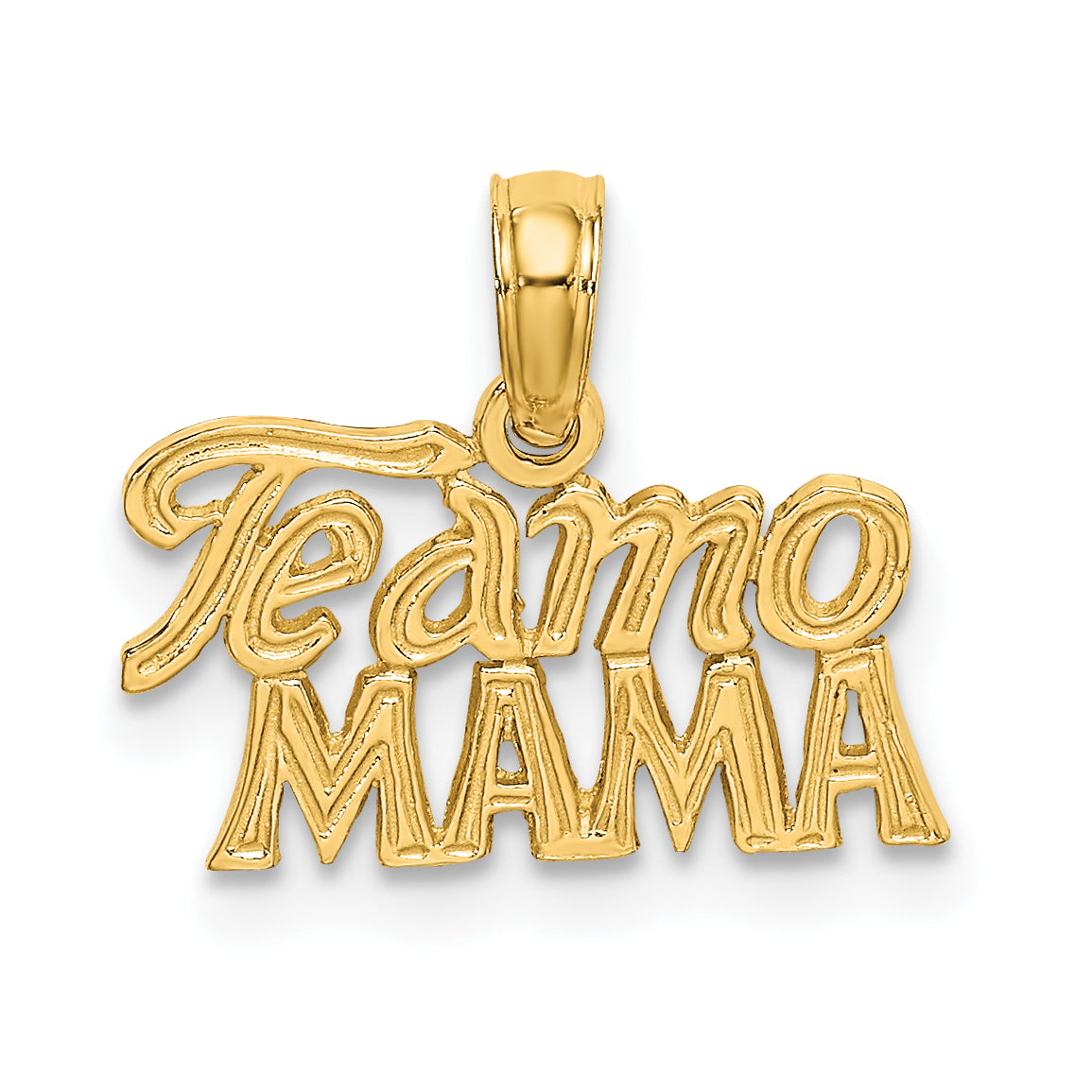 14K Yellow Gold Te Amo Mama Charm