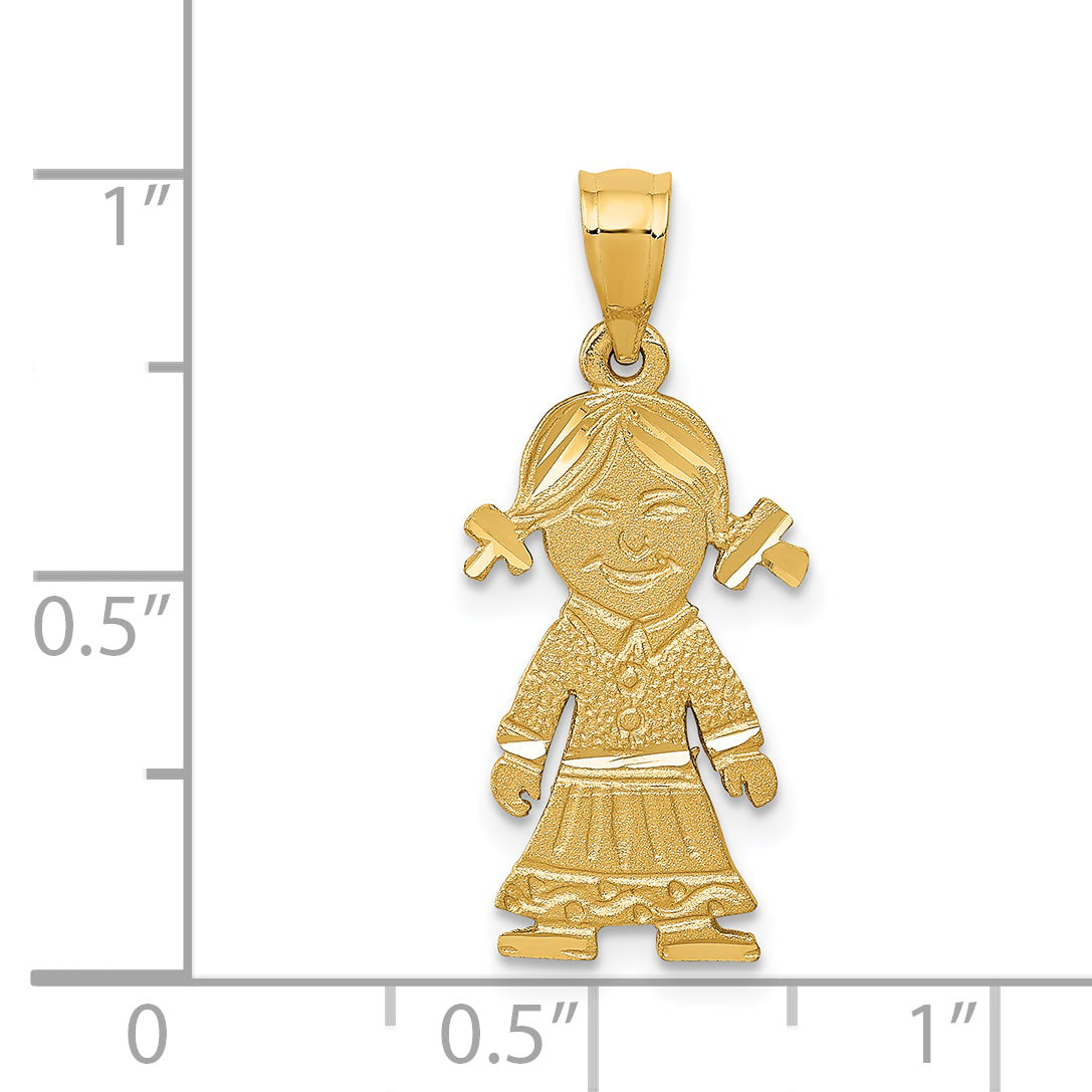 14K Yellow Gold Girl Charm