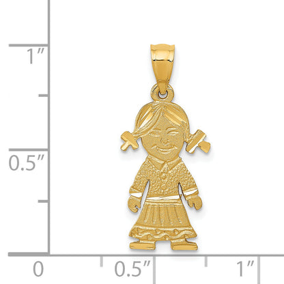 14K Yellow Gold Girl Charm
